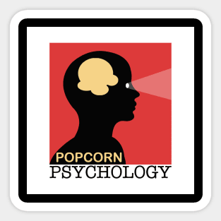 Popcorn Psychology White Border Sticker